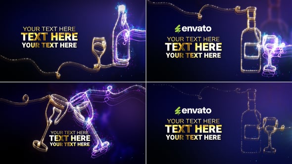 Videohive Party or Event Celebration // Wineglass & Bottle // New Year Party