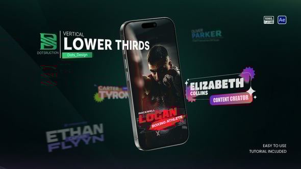 Videohive Vertical Lower Thirds 60452077