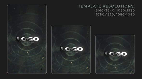 Videohive Dark Water Ripple Splash Vertical Logo