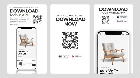 Videohive Download Mobile App | Vertical Mobile App Promo