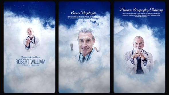 Videohive Heaven Biography Obituary | Vertical Slideshow