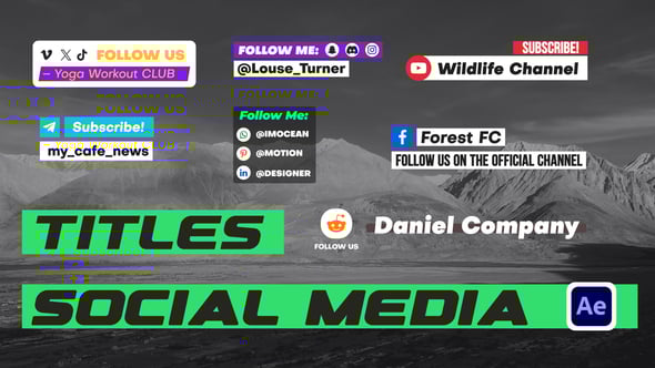 Videohive Titles with Social Media