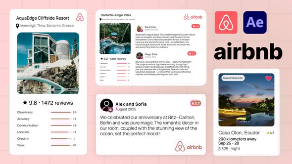 Videohive Airbnb UI Mockups – Hotel Listing, Reviews