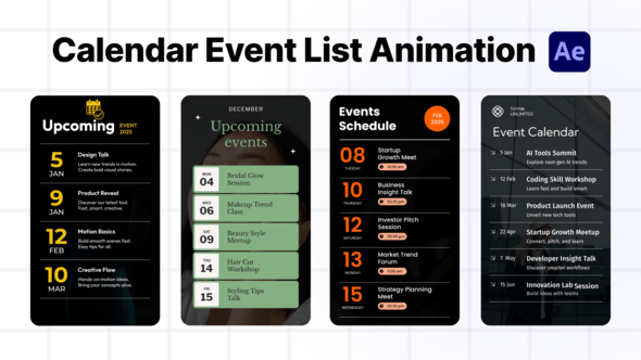 Videohive Calendar Event List