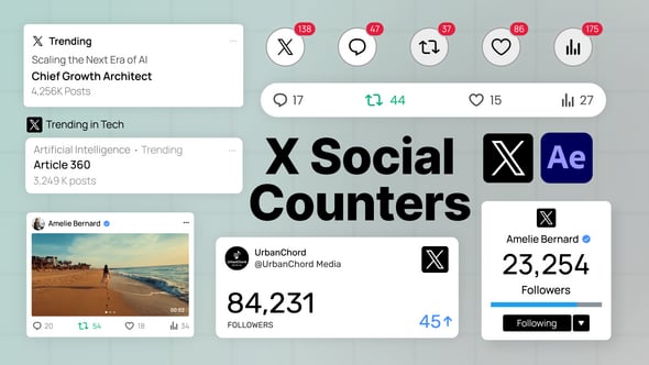 Videohive X Social Counters & UI Elements