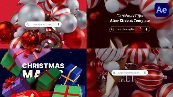 Videohive Christmas Shopping Search Bars – 3D Holiday Promo Pack