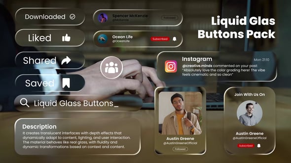 Videohive Liquid Glass UI Elements
