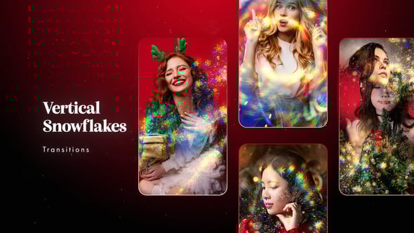 Videohive Vertical Snowflakes Transitions