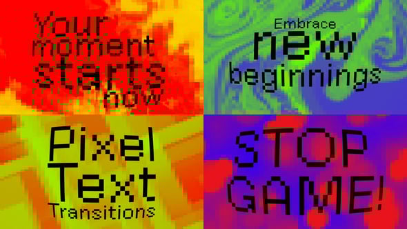 Videohive Pixel Text Transitions