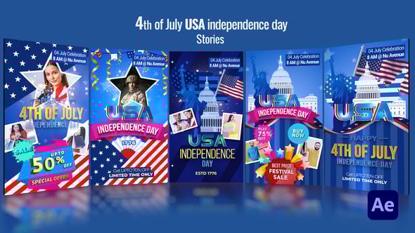 Videohive USA Independence day Instagram Stories