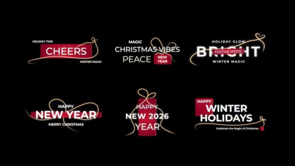 Videohive Glowing Christmas and New Year Typography