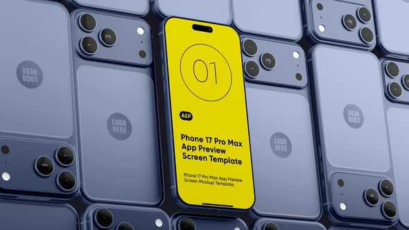 Videohive Tiled Phone 17 App Preview Mockup Template