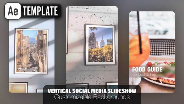 Videohive Vertical Social Media Slideshow – Customizable Backgrounds – AE Template