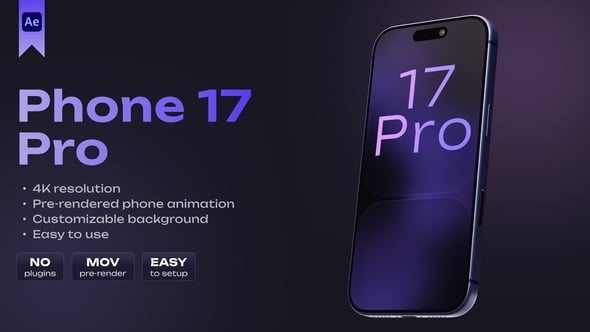 Videohive Phone 17 Pro Blue Mockup