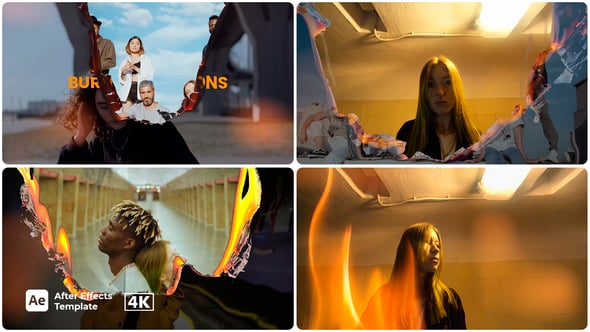 Videohive Burn Paper Transition