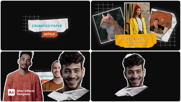 Videohive Crumpled Paper Unfold