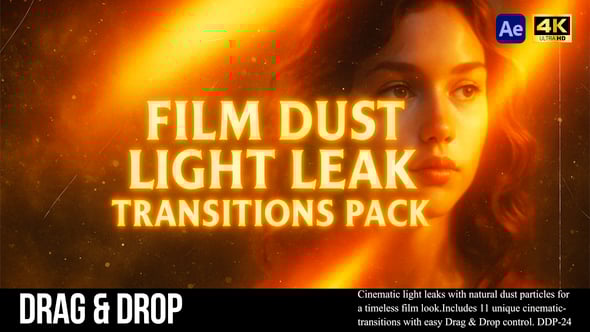 Videohive Film Dust Light Leak Transitions Pack AE