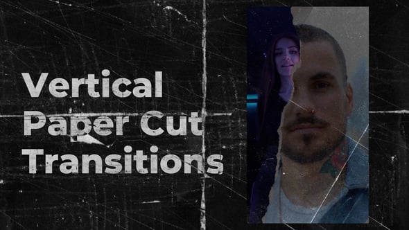 Videohive Vertical Torn Paper Transitions AE