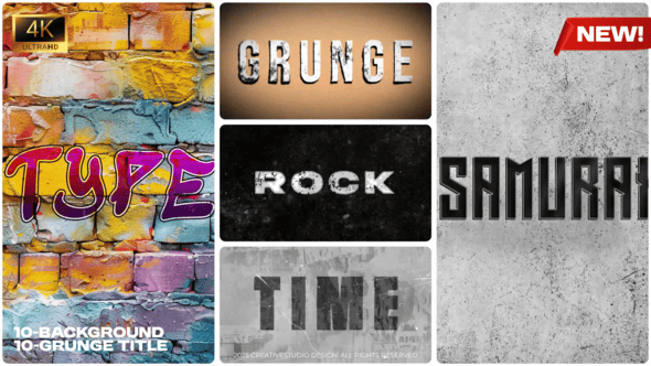 Videohive Grunge Texture Backgrounds & Typography Collection