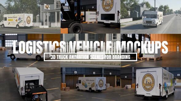 Videohive Logistics Vehicle Mockups – 3D Truck Animation Scenes for Branding