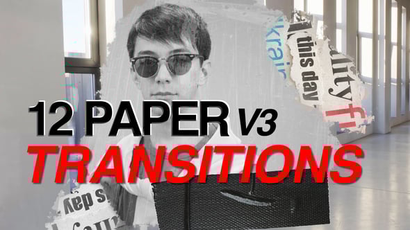 Videohive 12 Paper Transitions V3