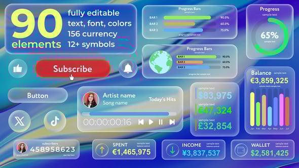 Videohive Liquid Glass Widgets Pack