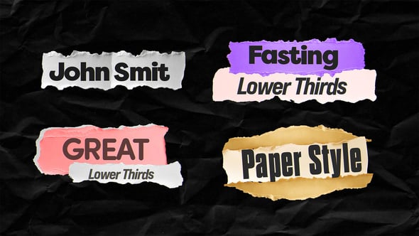 Videohive Paper Lower Thirds 57575929