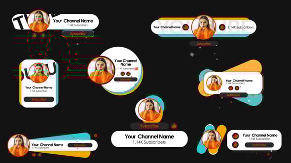 Videohive YouTube Subscribe Lower Thirds Pack and Social Media Callouts