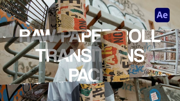 Videohive Raw Paper Roll Transitions Pack