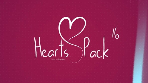 Videohive Hearts Pack Scribble Elements | 16 Doodle Animations