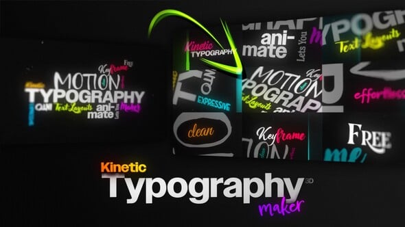 Videohive Kinetic Typography Maker 3D | Procedural Text Animation Engine for Custom Layouts No-Keyframes
