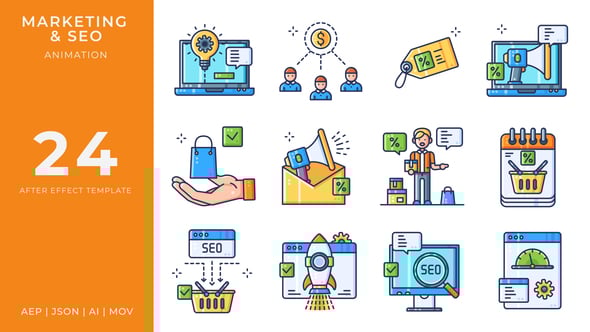 Videohive Marketing & SEO Animated Icons | After Effects