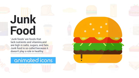 Videohive Junk Food Icons 57642507