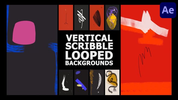 Videohive Vertical Scribble Wall Looped Backgrounds | After Effects