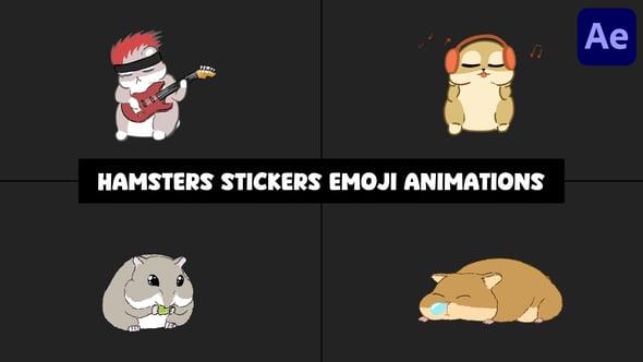 Videohive Hamsters Stickers Emoji Animations for After Effects