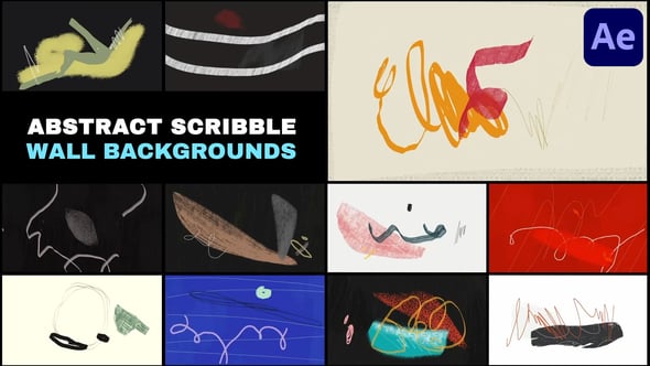 Videohive Abstract Scribble Wall Backgrounds | After Effects