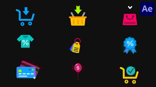 Videohive Online Shopping Animated Icons for After Effects