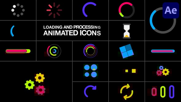 Videohive Loading And Processing Animated Icons for After Effects
