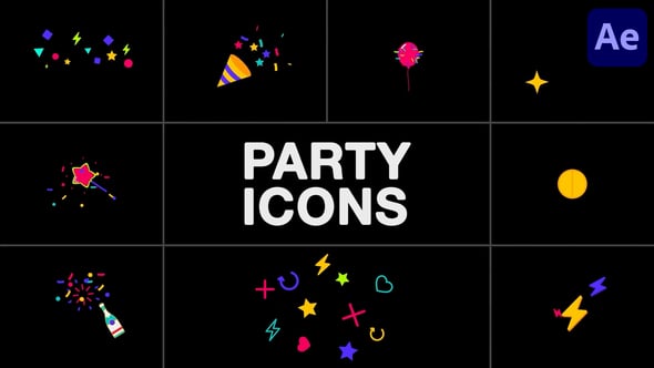Videohive Party Icons for After Effects