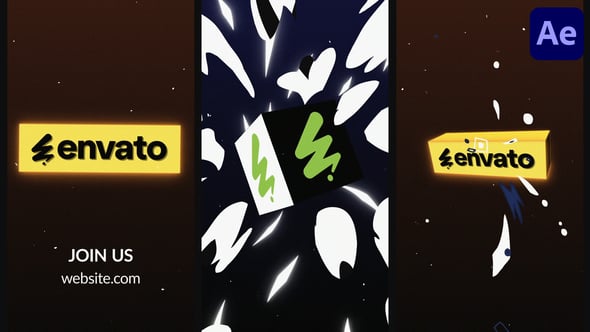 Videohive Colorful Volumetric Shapes Vertical Logo for After Effects