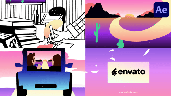 Videohive Road Travel Logo Opener | After Effects