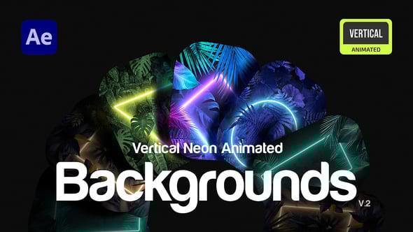 Videohive Vertical Neon Tropical Backgrounds. Vol. 2