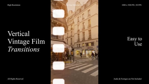 Videohive Vertical Vintage Film Transitions for After Effects
