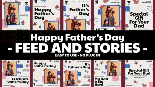 Videohive Father Day Feed and Stories Instagram 58041020