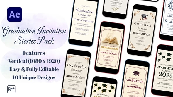 Videohive Graduation Invitation Stories Pack For After Effects