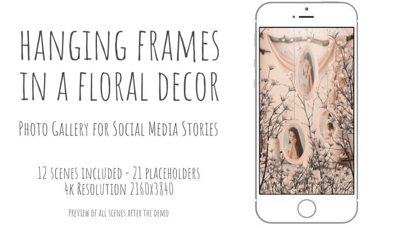 Videohive Hanging Frames in a Floral Decor