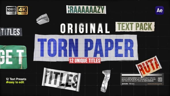 Videohive Torn Paper Titles 61421830