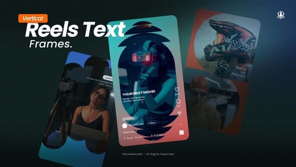 Videohive Vertical Reels Text Frames 61074126