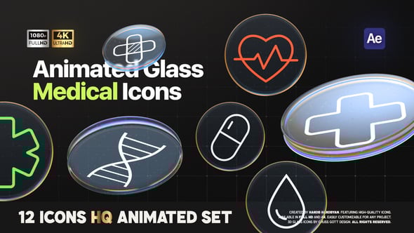 Videohive Medical Glass Icons Pack