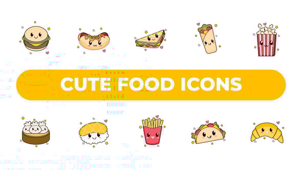 Videohive Cute Food Icons